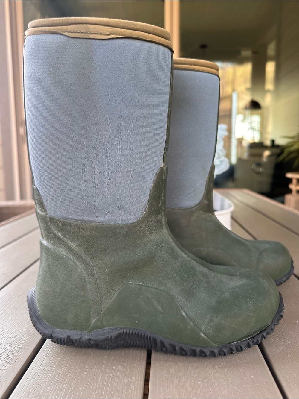 BOGGS - No Handle. Kids Waterproof Green & Gray Rain Boots